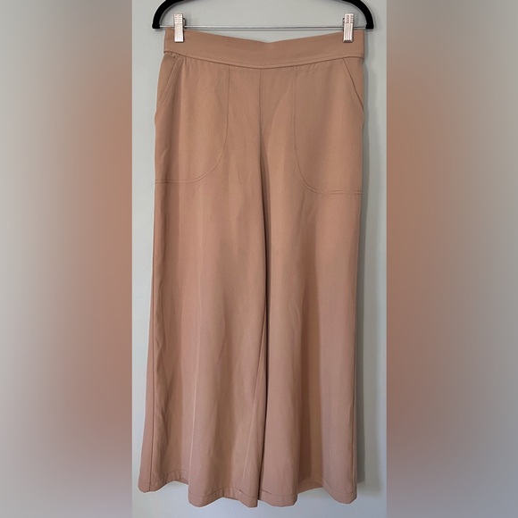 Max Studio Pants - Max Studio Pull On Wide Leg Athlesiure Trouser Pants Tan Beige Size Medium